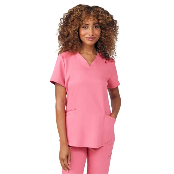 White Cross - VIBE - Women's Curved V-Neckline Scrub Top... from ASI 86018 Scrub Authority / Uniform Stores