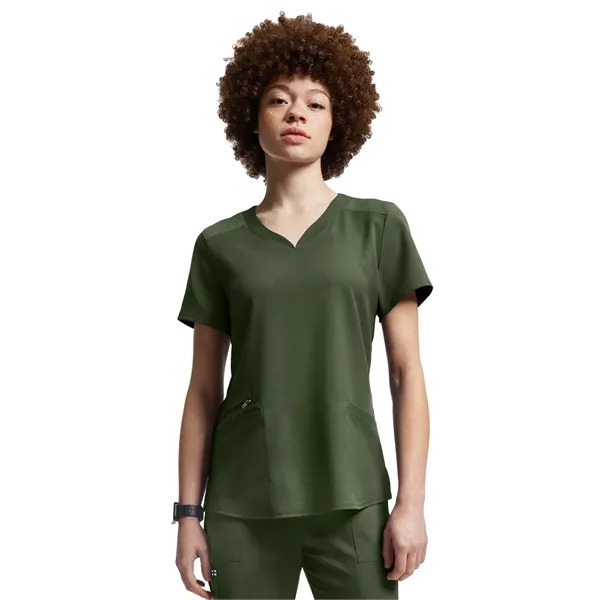 White Cross - VIBE - Women's Curved V-Neckline Scrub Top... from ASI 86018 Scrub Authority / Uniform Stores