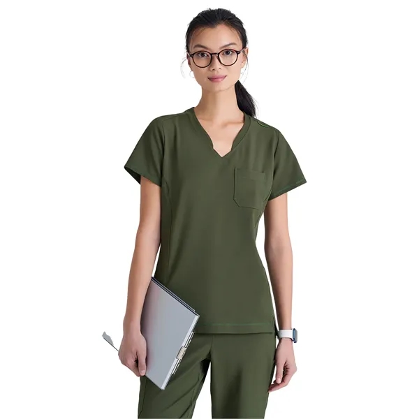 Grey's Anatomy Banded V-Neck Tuck-In Top... from ASI 86018 Scrub Authority