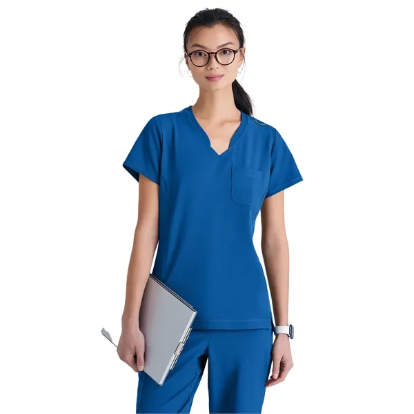 Grey's Anatomy Banded V-Neck Tuck-In Top... from ASI 86018 Scrub Authority