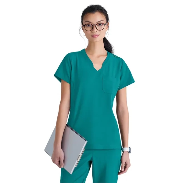 Grey's Anatomy Banded V-Neck Tuck-In Top... from ASI 86018 Scrub Authority