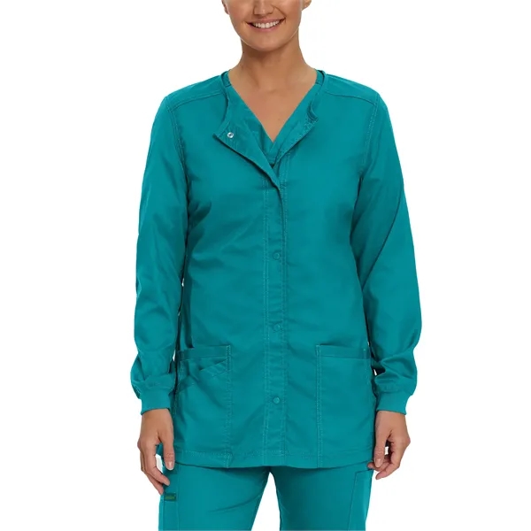 Landau Proflex Women's Snap Front Warm-Up Scrub Jacket... from ASI 86018 Scrub Authority / Uniform Stores