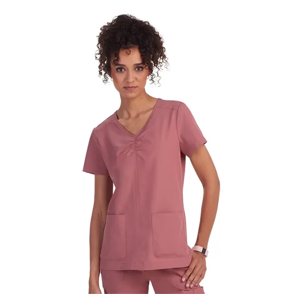koi - Planet - Women's Shirred Chest V-Neck Enik Scrub Top... from ASI 86018 Scrub Authority / Uniform Stores