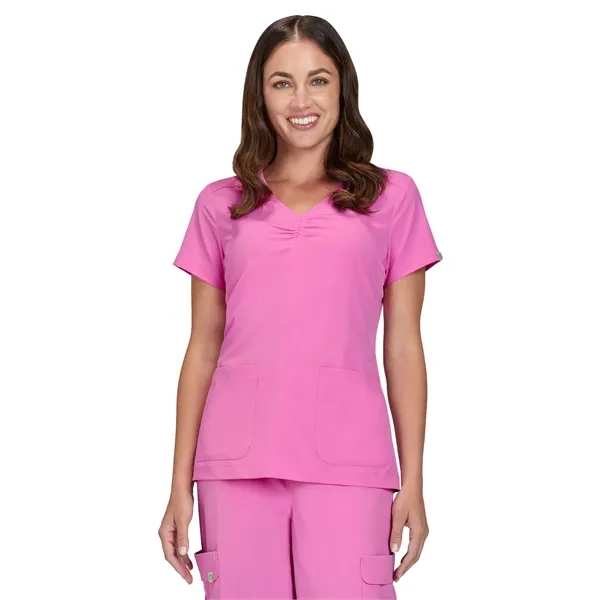 koi - Planet - Women's Shirred Chest V-Neck Enik Scrub Top... from ASI 86018 Scrub Authority / Uniform Stores