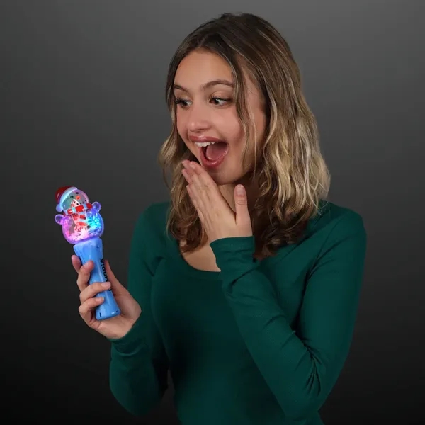 Cute Snowman Light Toy, Deluxe Spin Wand-a swirling blizzard of foam... from ASI 34194 ALightPromos / Promotional Lights