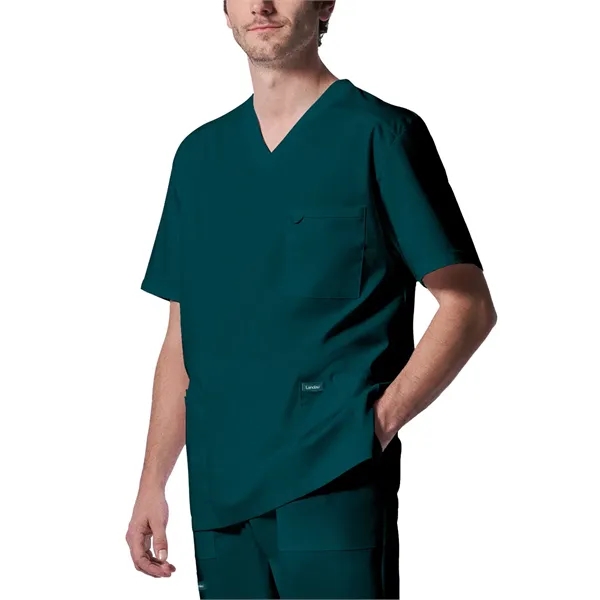 Landau ProFlex Men's Rib-Knit V-Neck Top... from ASI 86018 Scrub Authority / Uniform Stores