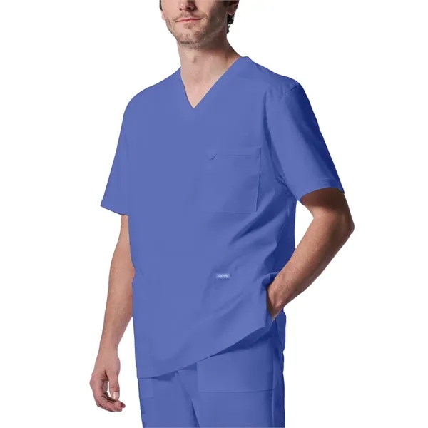Landau ProFlex Men's Rib-Knit V-Neck Top... from ASI 86018 Scrub Authority / Uniform Stores