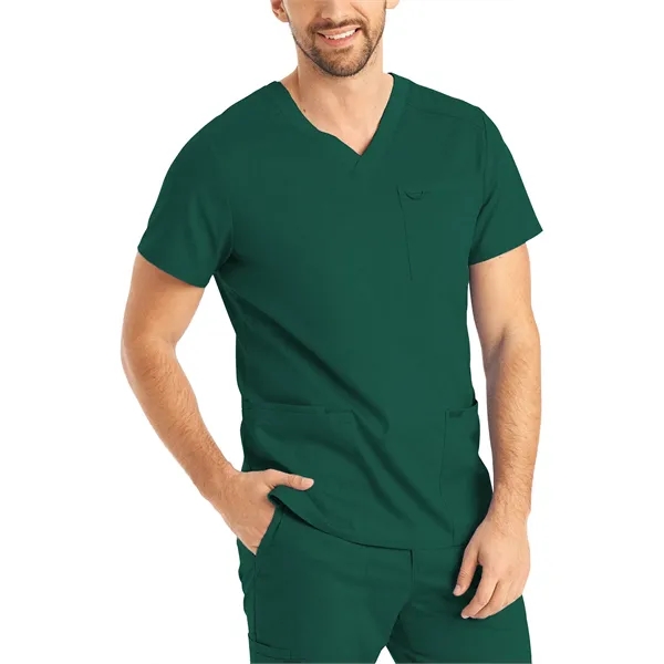 Landau ProFlex Men's Rib-Knit V-Neck Top... from ASI 86018 Scrub Authority / Uniform Stores