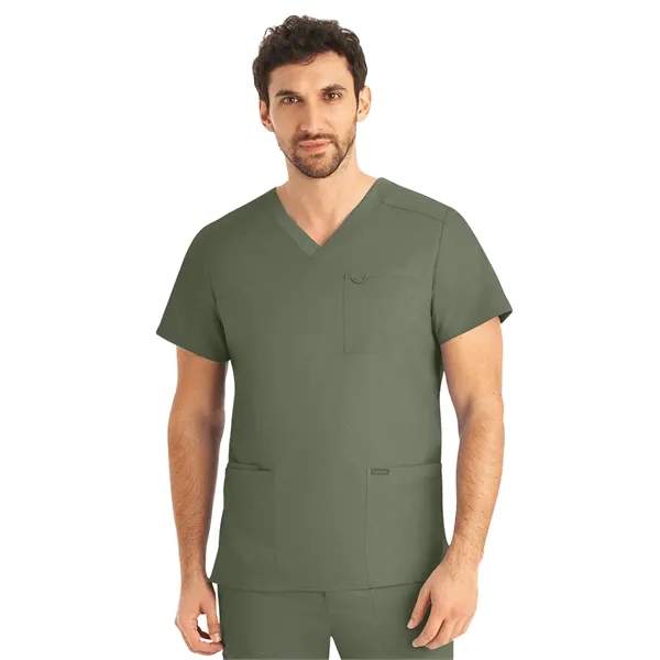 Landau ProFlex Men's Rib-Knit V-Neck Top... from ASI 86018 Scrub Authority / Uniform Stores