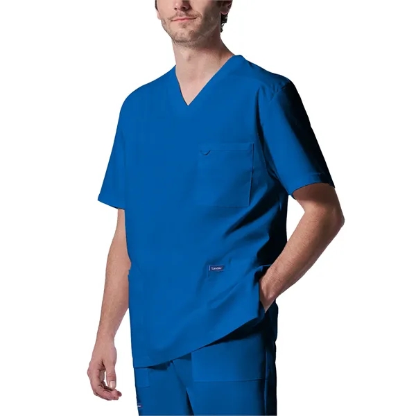 Landau ProFlex Men's Rib-Knit V-Neck Top... from ASI 86018 Scrub Authority / Uniform Stores