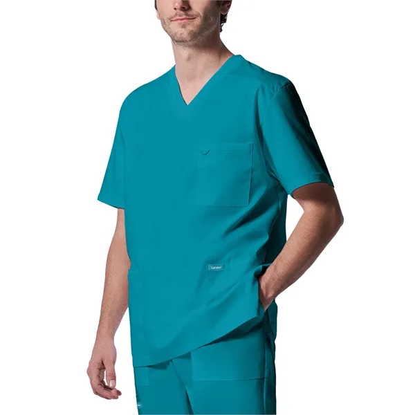 Landau ProFlex Men's Rib-Knit V-Neck Top... from ASI 86018 Scrub Authority / Uniform Stores