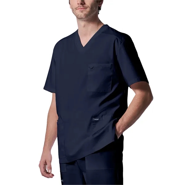 Landau ProFlex Men's Rib-Knit V-Neck Top... from ASI 86018 Scrub Authority / Uniform Stores