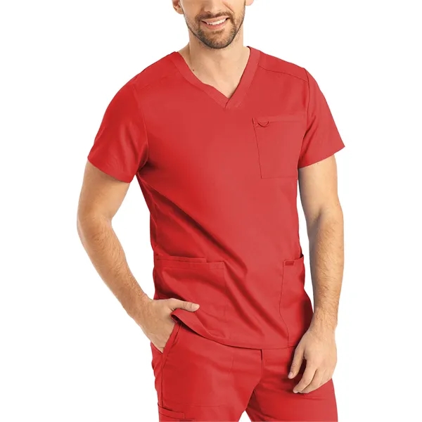 Landau ProFlex Men's Rib-Knit V-Neck Top... from ASI 86018 Scrub Authority / Uniform Stores