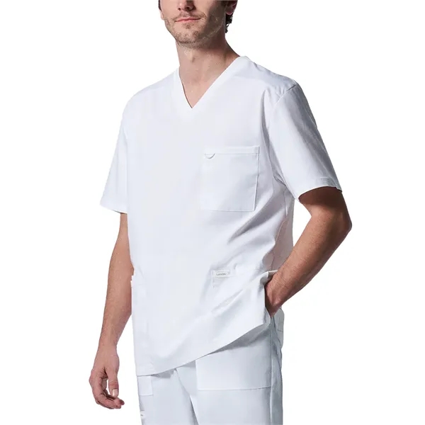 Landau ProFlex Men's Rib-Knit V-Neck Top... from ASI 86018 Scrub Authority / Uniform Stores