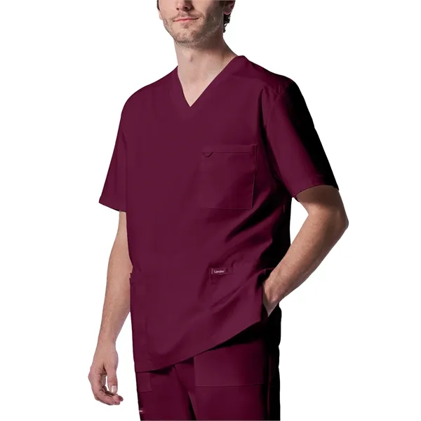 Landau ProFlex Men's Rib-Knit V-Neck Top... from ASI 86018 Scrub Authority / Uniform Stores