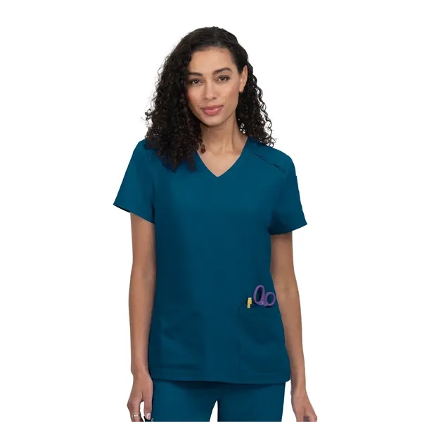 koi - Cureology - Women's 3-Pocket V-Neck Cardi Scrub Top... from ASI 86018 Scrub Authority