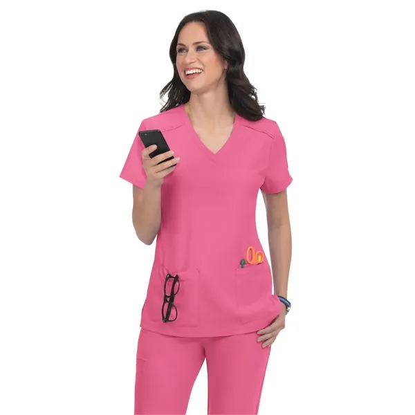 koi - Cureology - Women's 3-Pocket V-Neck Cardi Scrub Top... from ASI 86018 Scrub Authority