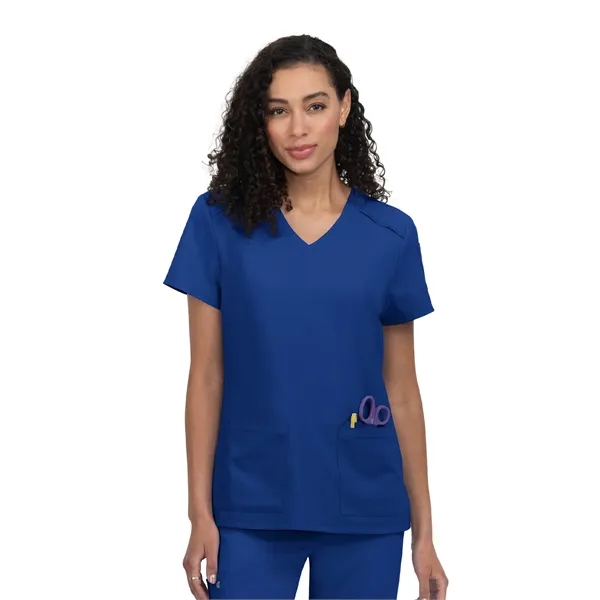 koi - Cureology - Women's 3-Pocket V-Neck Cardi Scrub Top... from ASI 86018 Scrub Authority