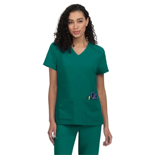 koi - Cureology - Women's 3-Pocket V-Neck Cardi Scrub Top... from ASI 86018 Scrub Authority
