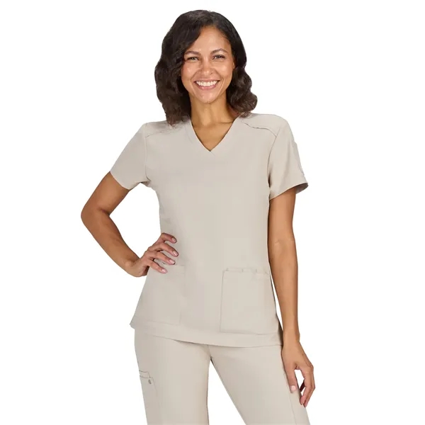 koi - Cureology - Women's 3-Pocket V-Neck Cardi Scrub Top... from ASI 86018 Scrub Authority