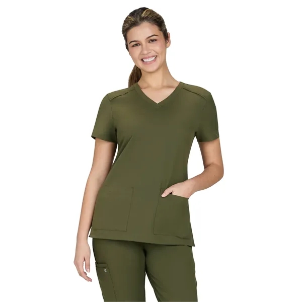 koi - Cureology - Women's 3-Pocket V-Neck Cardi Scrub Top... from ASI 86018 Scrub Authority