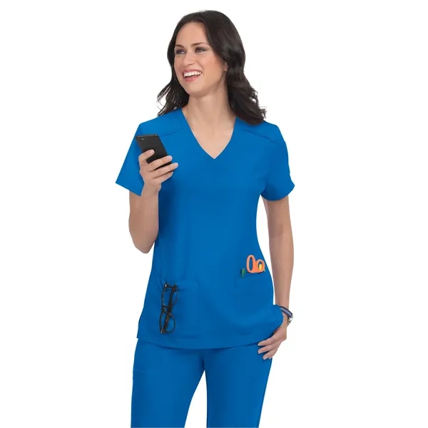 koi - Cureology - Women's 3-Pocket V-Neck Cardi Scrub Top... from ASI 86018 Scrub Authority