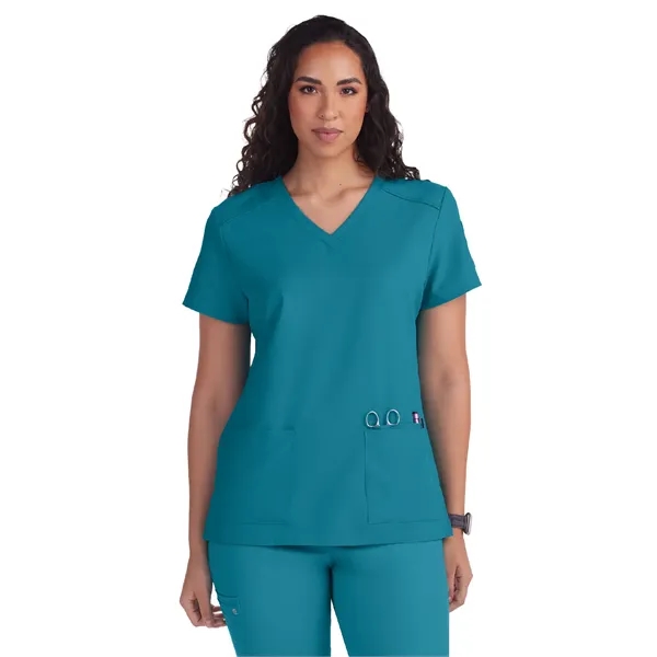 koi - Cureology - Women's 3-Pocket V-Neck Cardi Scrub Top... from ASI 86018 Scrub Authority