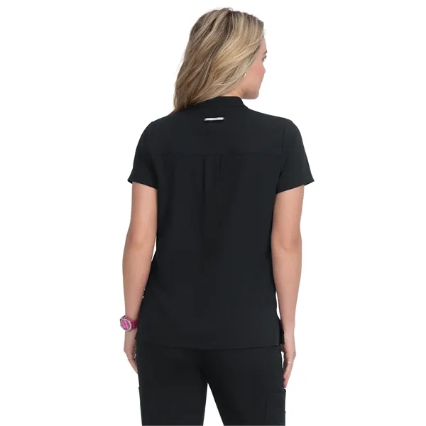 koi Women's Zipper-Neck Mandarin Collar Top... from ASI 86018 Scrub Authority / Uniform Stores