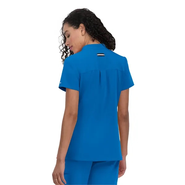 koi Women's Zipper-Neck Mandarin Collar Top... from ASI 86018 Scrub Authority / Uniform Stores