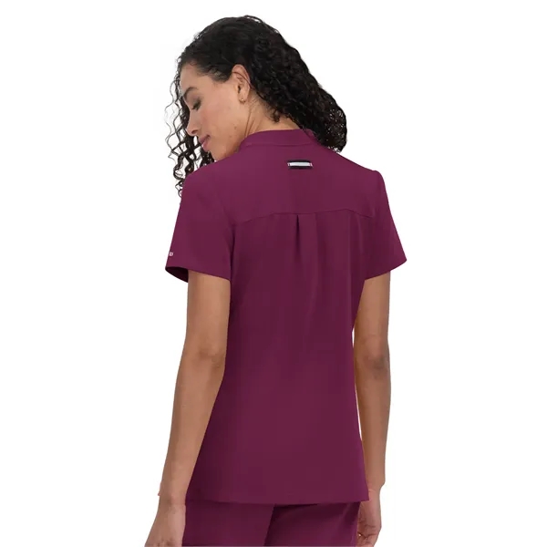 koi Women's Zipper-Neck Mandarin Collar Top... from ASI 86018 Scrub Authority / Uniform Stores
