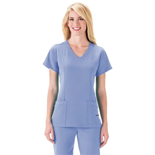 Jockey Classic Fit Mock Wrap Top... from ASI 86018 Scrub Authority / Uniform Stores