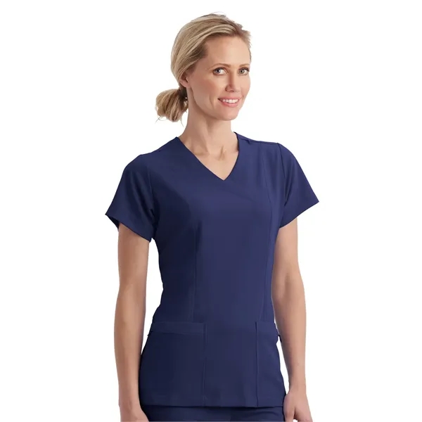 Jockey Classic Fit Mock Wrap Top... from ASI 86018 Scrub Authority / Uniform Stores