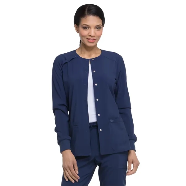 Dickies EDS Essentials Women's Snap Front Warm-up Jacket... from ASI 86018 Scrub Authority / Uniform Stores