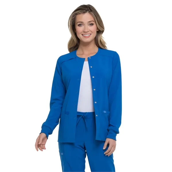 Dickies EDS Essentials Women's Snap Front Warm-up Jacket... from ASI 86018 Scrub Authority / Uniform Stores