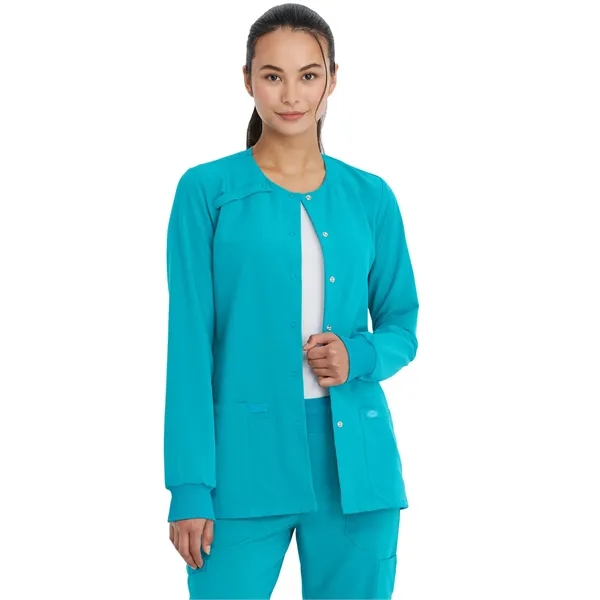 Dickies EDS Essentials Women's Snap Front Warm-up Jacket... from ASI 86018 Scrub Authority / Uniform Stores