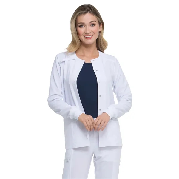 Dickies EDS Essentials Women's Snap Front Warm-up Jacket... from ASI 86018 Scrub Authority / Uniform Stores
