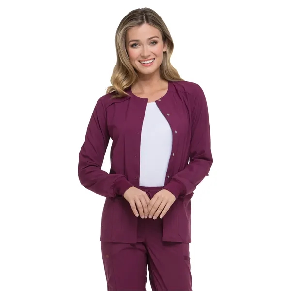 Dickies EDS Essentials Women's Snap Front Warm-up Jacket... from ASI 86018 Scrub Authority / Uniform Stores