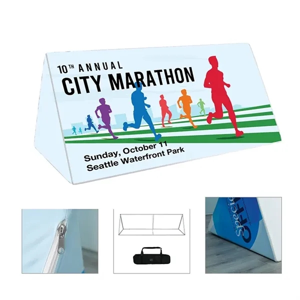 DisplaySplash Triangular Fabric Floor Sign - 78" W x 39" H... from ASI 67866 Logomark/Valumark