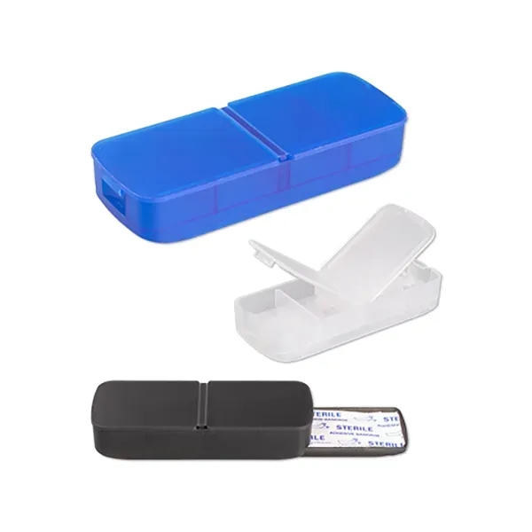 4 3/8" x 1 7/8" plastic bandage dispenser with a pill... from ASI 98360 WOWLine