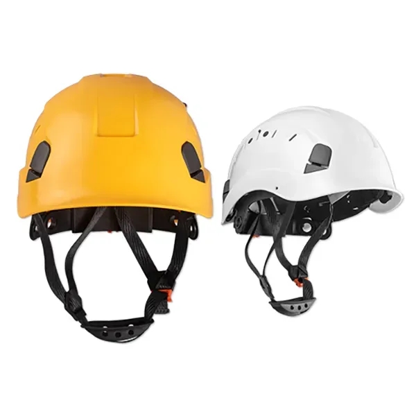 Plastic rock climbing helmet with interior suspension and straps.... from ASI 98360 WOWLine