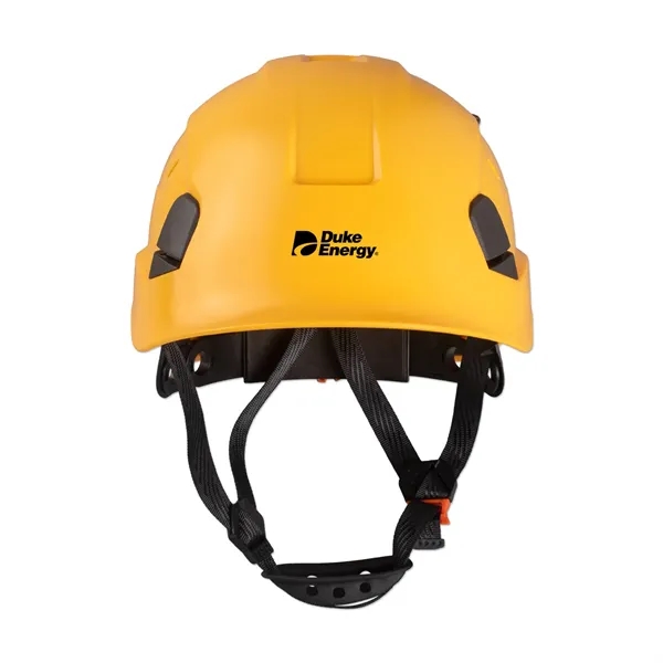 Plastic rock climbing helmet with interior suspension and straps.... from ASI 98360 WOWLine