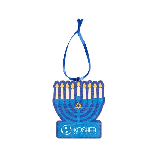 3 1/2" x 3" wood Menorah ornament.... from ASI 98360 WOWLine