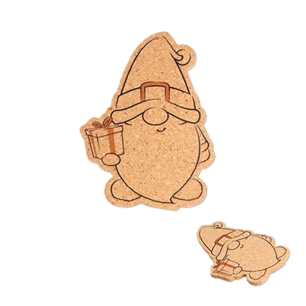 4" x 3 1/4" cork coaster shaped like a gnome.... from ASI 98360 WOWLine