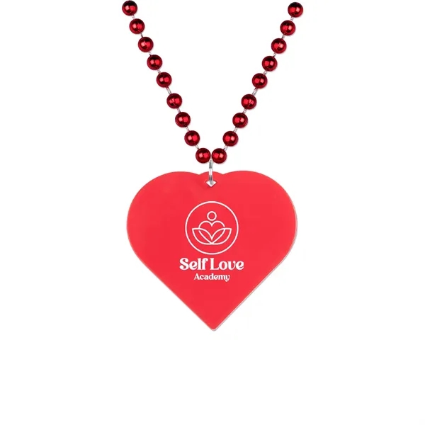33" plastic heart-shaped necklace with beads.... from ASI 98360 WOWLine