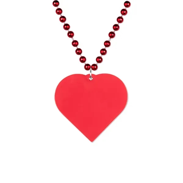 33" plastic heart-shaped necklace with beads.... from ASI 98360 WOWLine