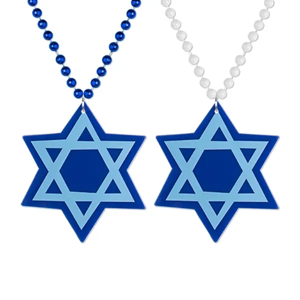 33" plastic Star of David beaded necklace.... from ASI 98360 WOWLine