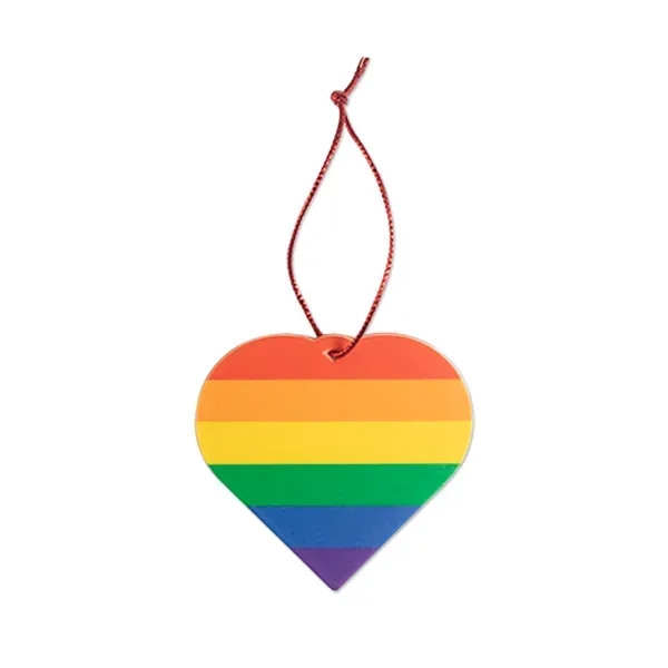 2 3/4" plastic heart-shaped pride ornament.... from ASI 98360 WOWLine