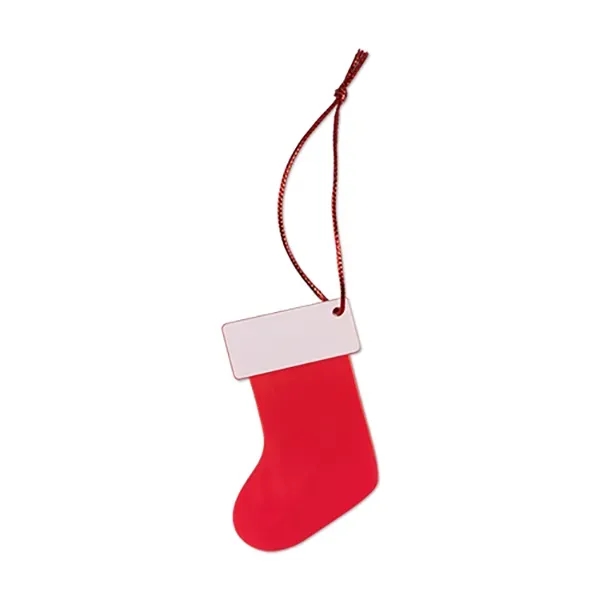 4" x 3" plastic Christmas stocking shaped ornament.... from ASI 98360 WOWLine
