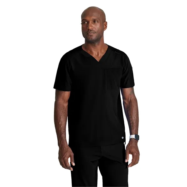 Barco One Men's 2 Pocket Ribbed V-neck Top... from ASI 86018 Scrub Authority / Uniform Stores