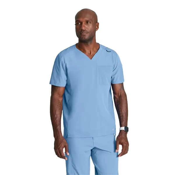 Barco One Men's 2 Pocket Ribbed V-neck Top... from ASI 86018 Scrub Authority / Uniform Stores